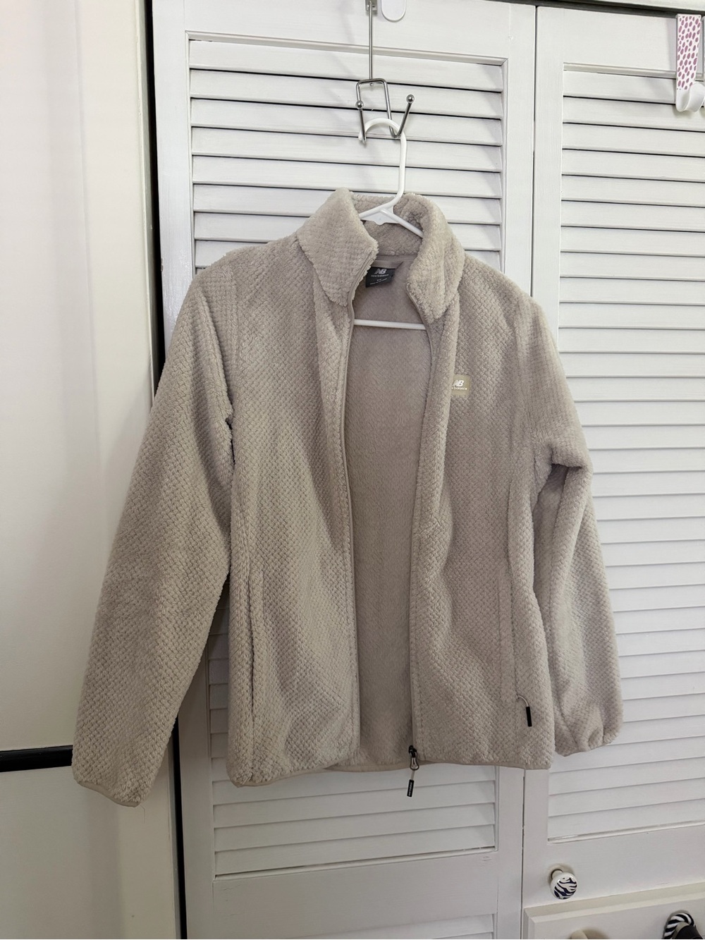 New Balance Women's Plush Teddy Jacket in Light Beige